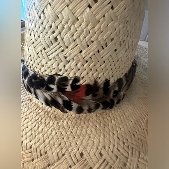 Chic Straw Hat with Feather Band main image 12
